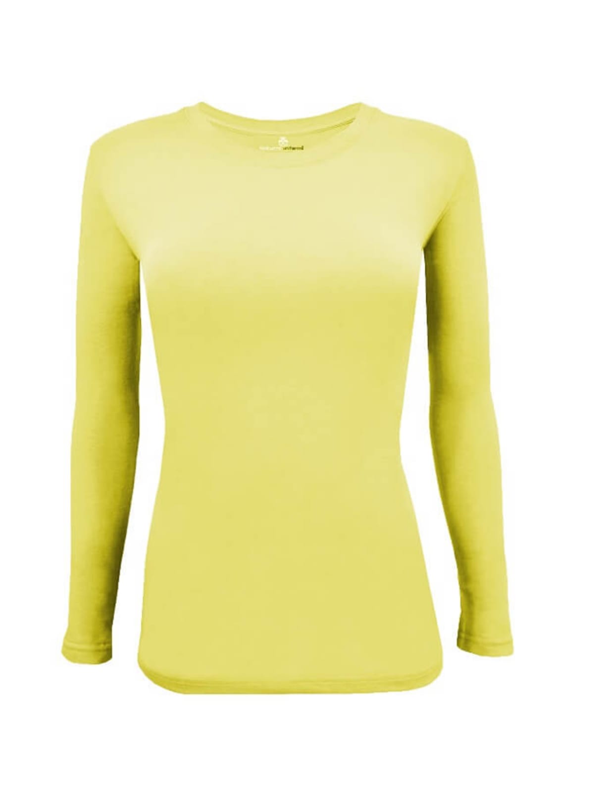 Long sleeve under scrub tee has a round neck with shape body ultra soft 57%cotton,38%polyester,5%spandex.