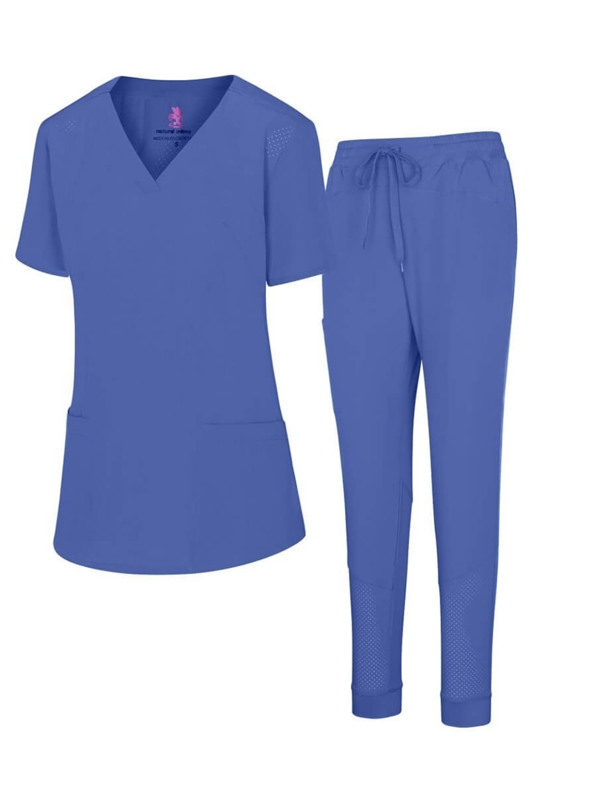 Women's cool strech V-neck Cargo Top and pant set